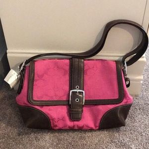 Brand new pink and brown coach purse